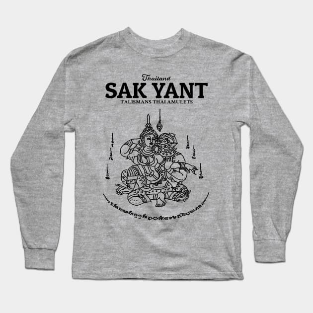 Sak Yant Muay Thai Tattoo Long Sleeve T-Shirt by KewaleeTee